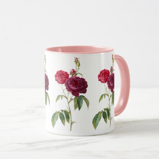 Bloem Rode rozenbloesem  Mok (Voorkant rechts)