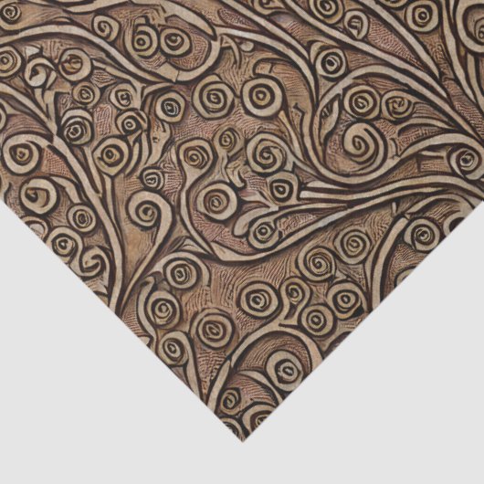 Bloem rollen in houten patroon Decoupage Tissuepapier (Detail)