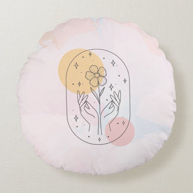 Bloem Rond Kussen (Voorkant)
