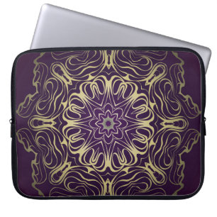 Bloem rond patroon. Illustratie. Valentijnse, B Laptop Sleeve