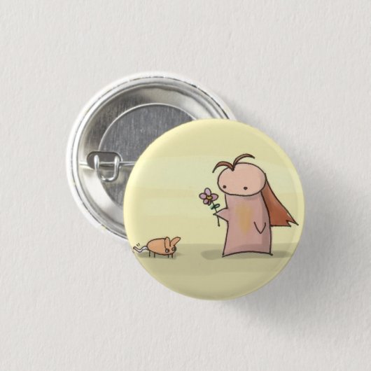 bloem ronde button 3,2 cm (Voorkant /achterkant)