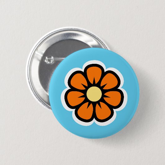 Bloem Ronde Button 5,7 Cm (Voorkant /achterkant)