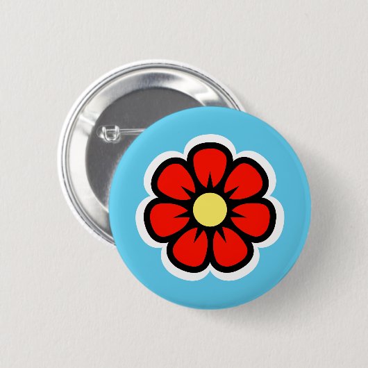 Bloem Ronde Button 5,7 Cm (Voorkant /achterkant)