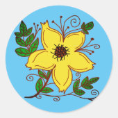 Bloem Ronde Sticker (Voorkant)