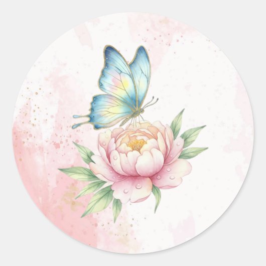 Bloem Ronde Sticker (Voorkant)