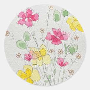 bloem ronde sticker