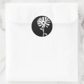 bloem ronde sticker (Tas)