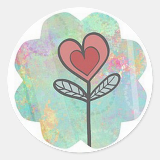 Bloem Ronde Sticker (Voorkant)