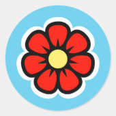 Bloem Ronde Sticker (Voorkant)