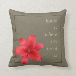 Bloem Rood Lily voor mam Kussen