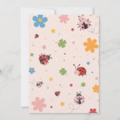 Bloem Rood Roze Cute Bug Lieveheersbeestje 1e Verj Kaart (Achterkant)