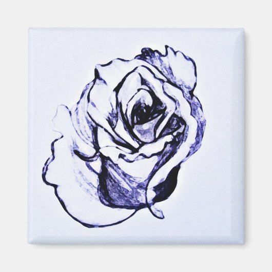 Bloem roos magneet (Voorkant)