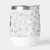 Bloem Roos Monogram Huwelijk Zwart En Wit  (Links)