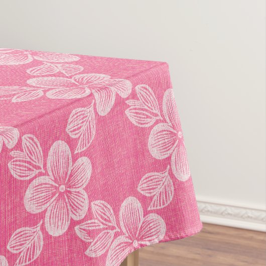 bloem rooster roze patroon tafelkleed (Voorbeeld)