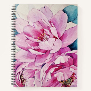 Bloem Roze Aquarel Spiraal Notebook Notitieboek