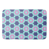Bloem Roze Blauw ster bloemen patroon Badmat (Voorkant)