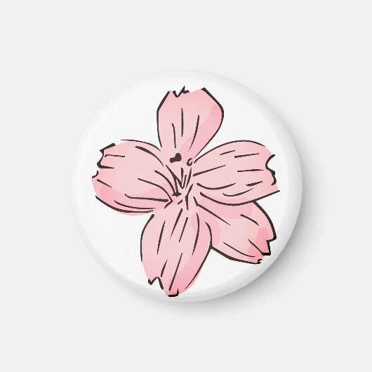 Bloem, roze bloem magneet (Voorkant)