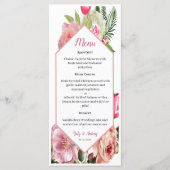 Bloem Roze Bloesem Zeshoekige Eettafel Selectie Menu (Voorkant)