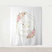 Bloem Roze Bruidsdouche Achtergrond Wandkleed (Voorkant)