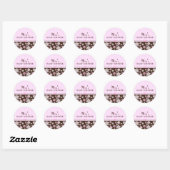 Bloem Roze & Bruine Sticker (Vel)