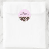 Bloem Roze & Bruine Sticker (Tas)
