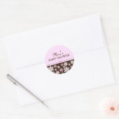 Bloem Roze & Bruine Sticker (Envelop)