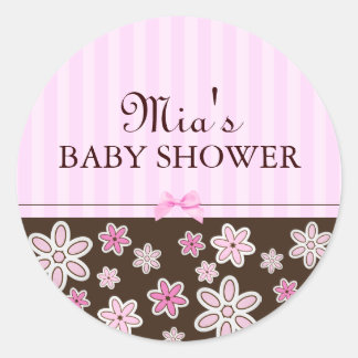 Bloem Roze & Bruine Sticker