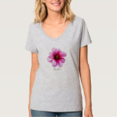 Bloem roze Dahlia met tekst alle kleuren T-shirt (Voorkant)