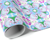 Bloem Roze Dames Golf Patroon Cadeaupapier (Rol Hoek)