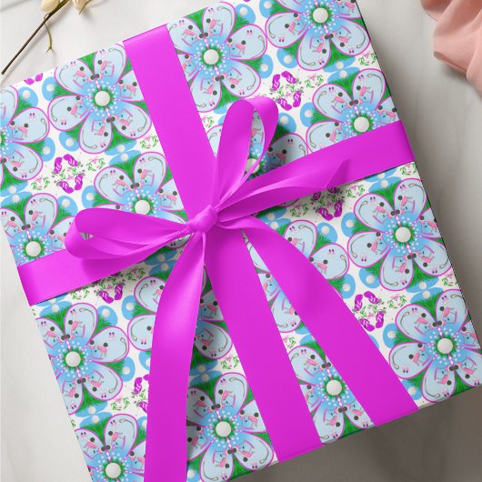 Bloem Roze Dames Golf Patroon Cadeaupapier