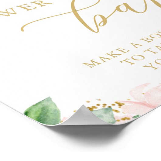 Bloem-, roze- en goudplatenbast, Vrijgezellenfeest Poster (Hoek)