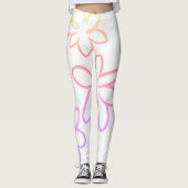 Bloem: roze en sinaasappel leggings (Voorkant)