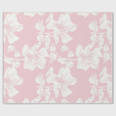 Bloem Roze En Wit Patroon Cadeaupapier (Vlak)
