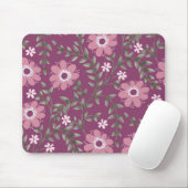 Bloem Roze en Witte Muismat (Met muis)