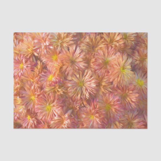 Bloem Roze Geel Chrysanthemum Mooi Decoupage Tissuepapier (Voorkant)