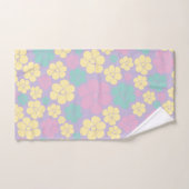 Bloem - roze, geel, Paars en groen Bad Handdoek (Handdoek)