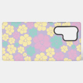 Bloem - roze, geel, Paars en groen Samsung Galaxy Hoesje (Achterkant horizontaal)
