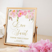 Bloem Roze Goud Calligrafie Neem een Treat Poster
