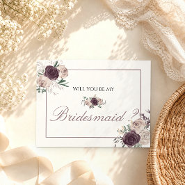 Bloem Roze Goud Roze Wil Je Mijn Bruidsmeisje Zijn Uitnodiging Briefkaart