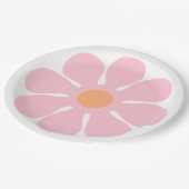 Bloem Roze Groovy Verjaardag Retro Party Papieren Bordje (Gekanteld)