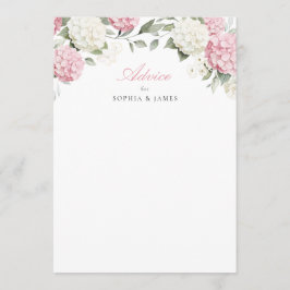 Bloem Roze Hortensia Groene Huwelijksadvieskaart Advieskaart