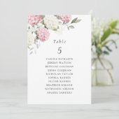 Bloem Roze Hydrangea Tafel Stoelenkaart Kaart (Staand voorkant)