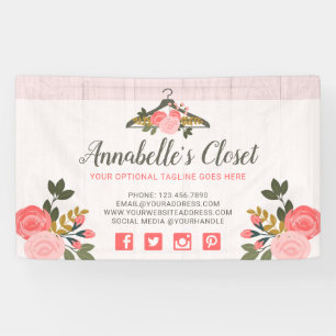 Bloem Roze Klerenhanger Kast Mode Boetiek Spandoek
