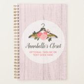 Bloem Roze Klerenhanger Kledingkast Mode Boetiek Planner (Voorkant)