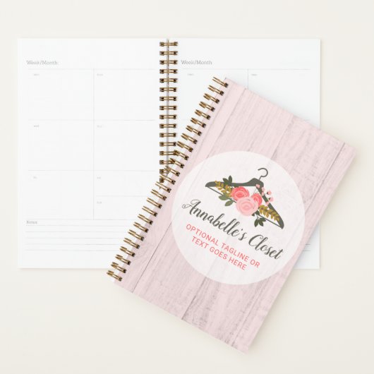 Bloem Roze Klerenhanger Kledingkast Mode Boetiek Planner (Display)