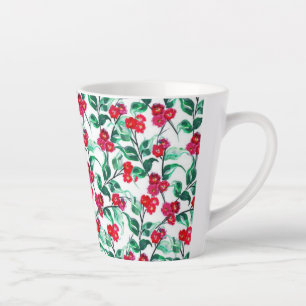 Bloem Roze Kleur Bloemen Patroon-56698 Latte Mok