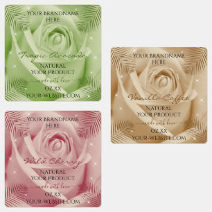 Bloem Roze Licht Rood Bruin Groen Productlabels Labels