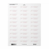 Bloem roze lint retouradreslabel etiket (Full Sheet)