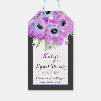 Bloem Roze Paars Blauw Bruidsdouche Favor Tag Cadeaulabel