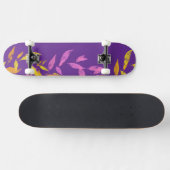 Bloem Roze Paars Geel Herfstblad Persoonlijk Skateboard (Horizontaal)